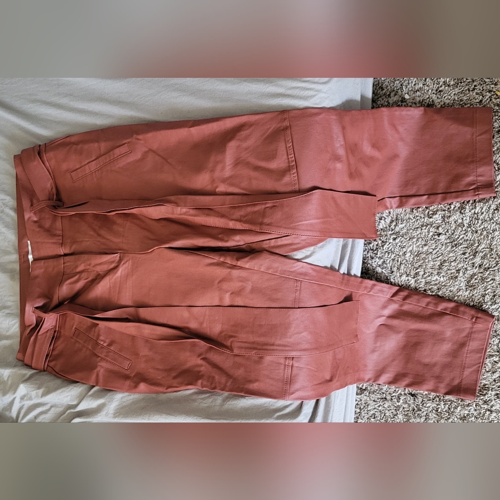 Paperbag Faux Leather Pants w/ Removeable Belt